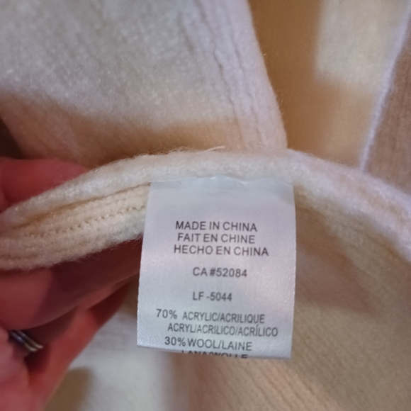 Women's XL Anthropologie La Fee Verte Navy Color Block Stripe Cardigan Sweater - Picture 15 of 16